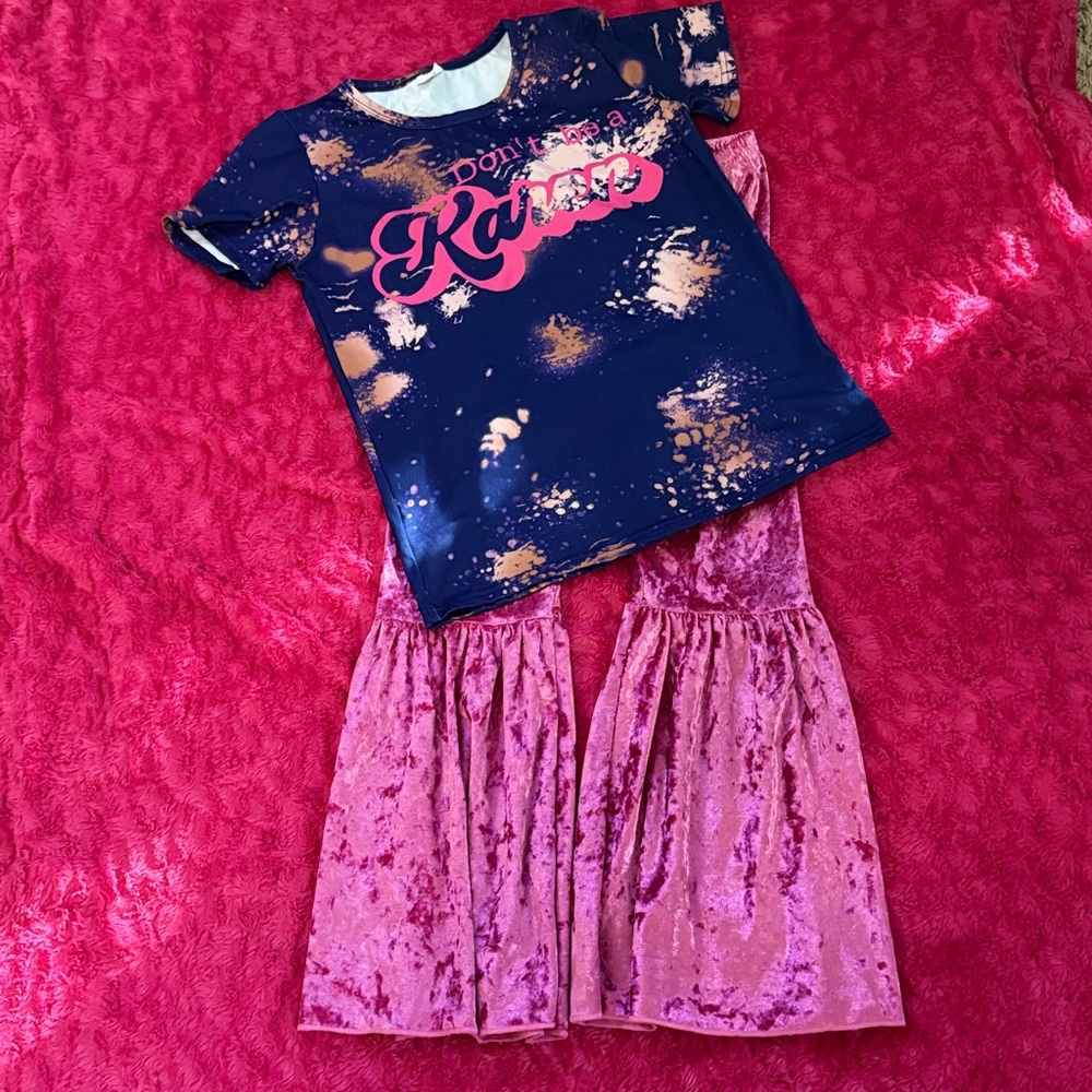 Boutique Bell Bottoms Velvet Karen Matching Set